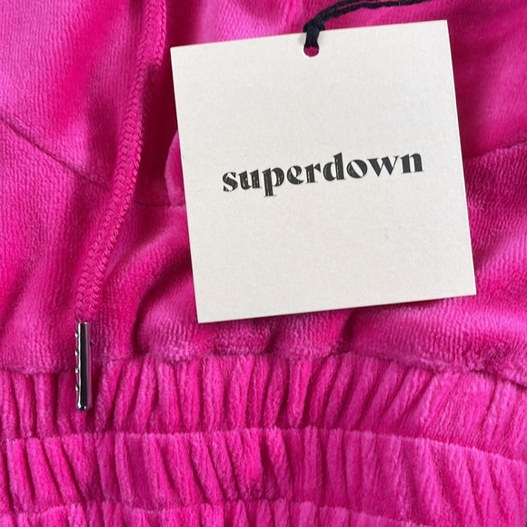 NWT superdown paris velour jacket hot pink barbie - Picture 4 of 8